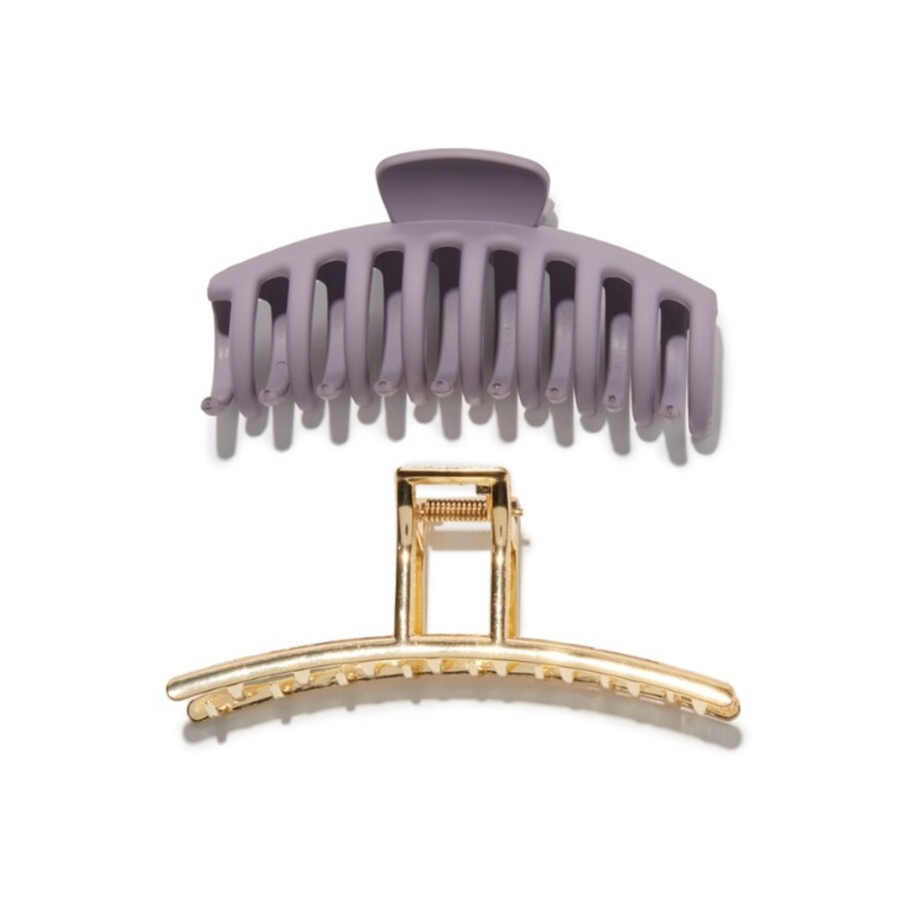 2 Pack Claw Clips - Lavender & Gold